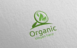 Pin Locator Natural and Organic design Concept 7 Logo Template