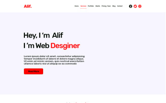 Alif one page PSD Template