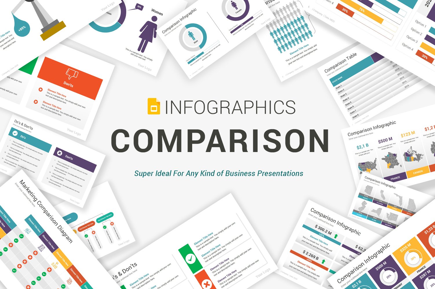 Premium Comparison Diagrams Google Slides #104895
