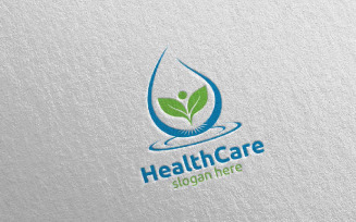 Water Drop Health Care Medical Concept 27 Logo Template