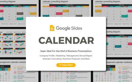 2020 calendar diagrams Google Slide