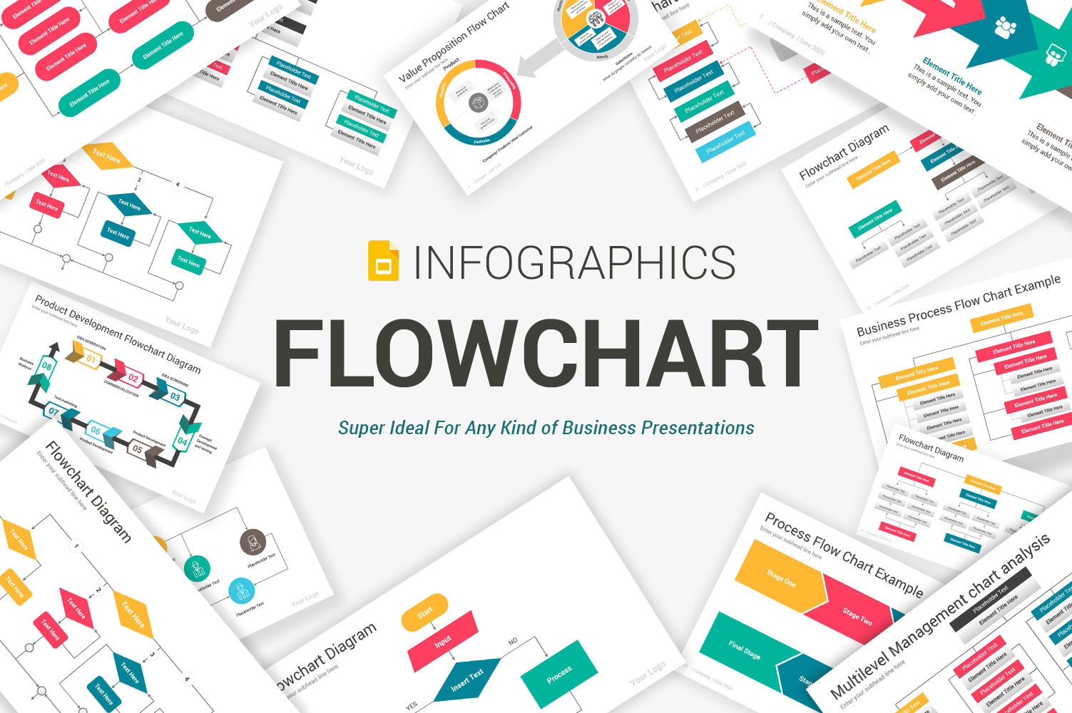 "Flowchart Diagrams Google Slides" Premium Google Slides №104965