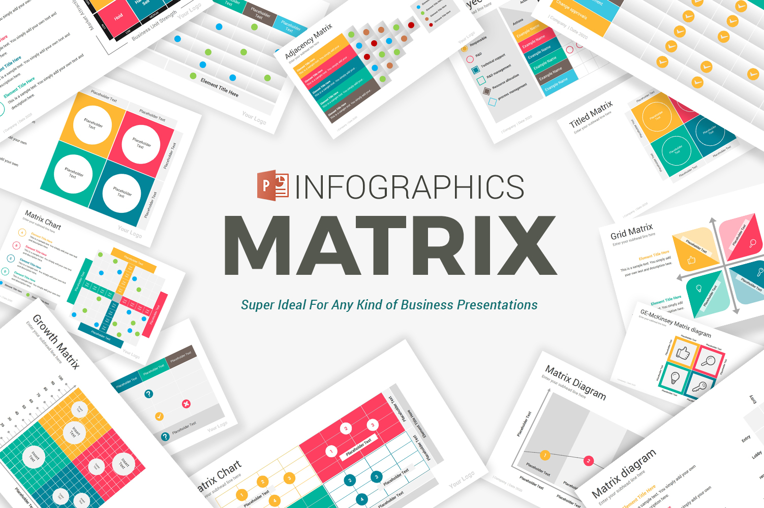 "Matrix Diagrams Pack" modèle PowerPoint Premium #105055
