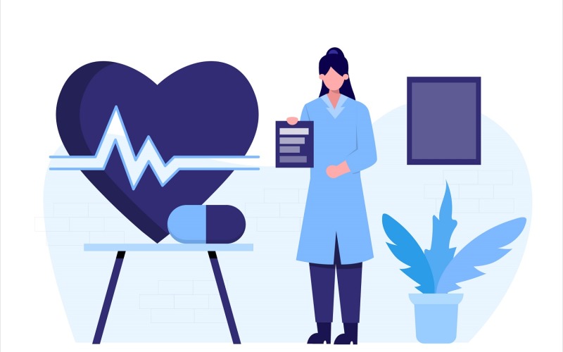 Pharmacy Education Flat Illustration - Vector Image Vector Graphic