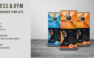 Fitness & GYM Roll-Up Banner - Corporate Identity Template