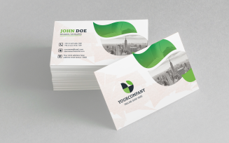 Green Color Business Card - Corporate Identity Template