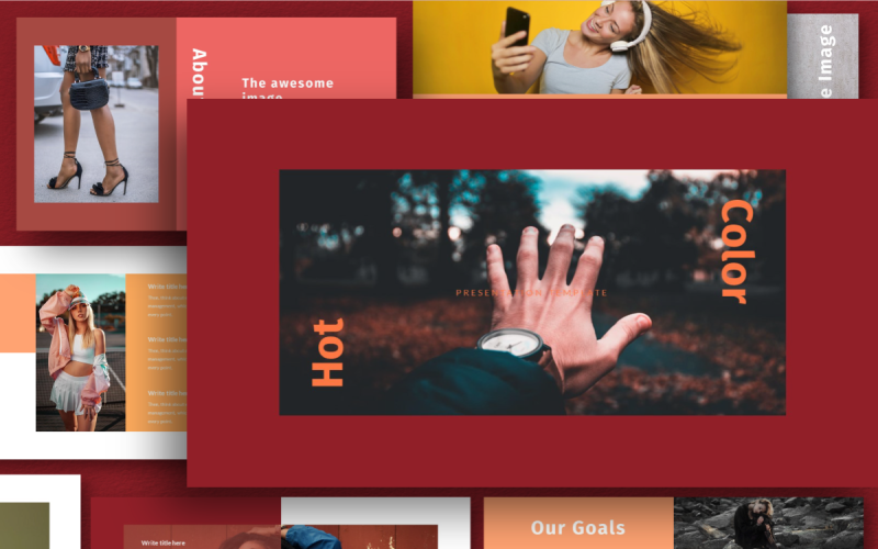 Hot Color PowerPoint template PowerPoint Template