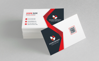 Red Color Business Card - Corporate Identity Template