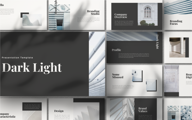 Dark Light PowerPoint template PowerPoint Template