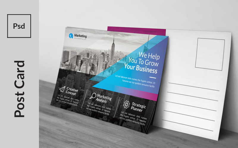 Modern Dark Multi Color Postcard - Corporate Identity Template