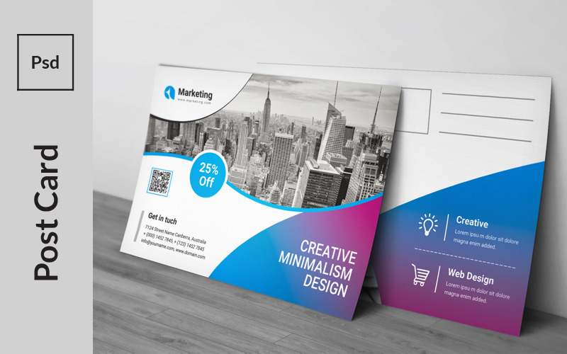 Multi Color Postcard - Corporate Identity Template