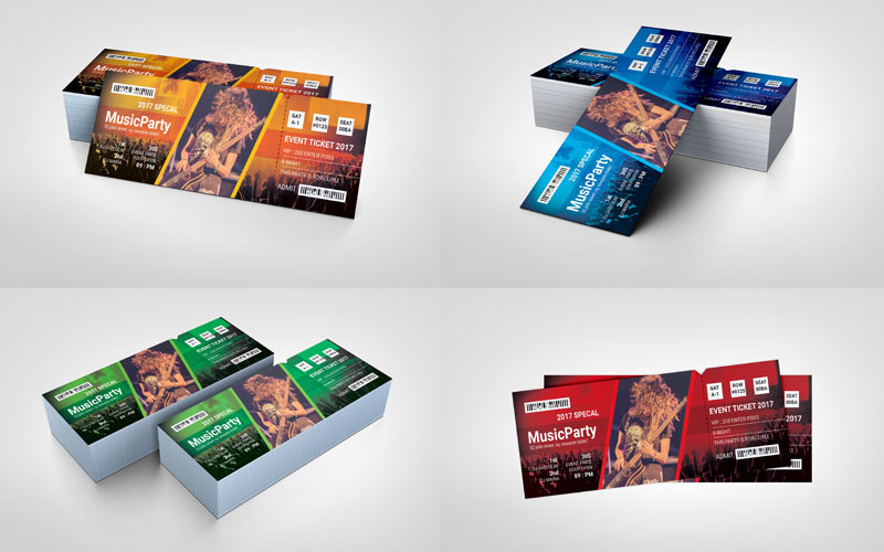 Orange Color Event Ticket - Corporate Identity Template