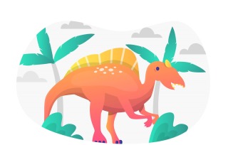 Spinosaurus Flat Illustration - Vector Image