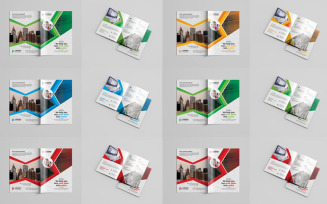 Green Color Version Bi-Fold Brochure - Corporate Identity Template