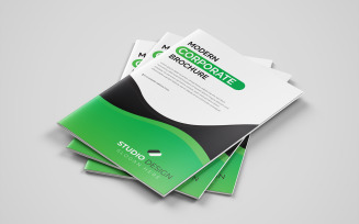 Wevy Green Bifold Brochure Design - Corporate Identity Template