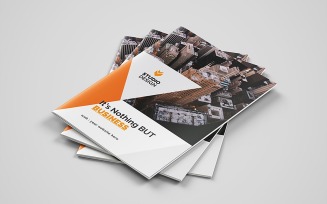 Business Bifold Brochure Design Orange - Corporate Identity Template