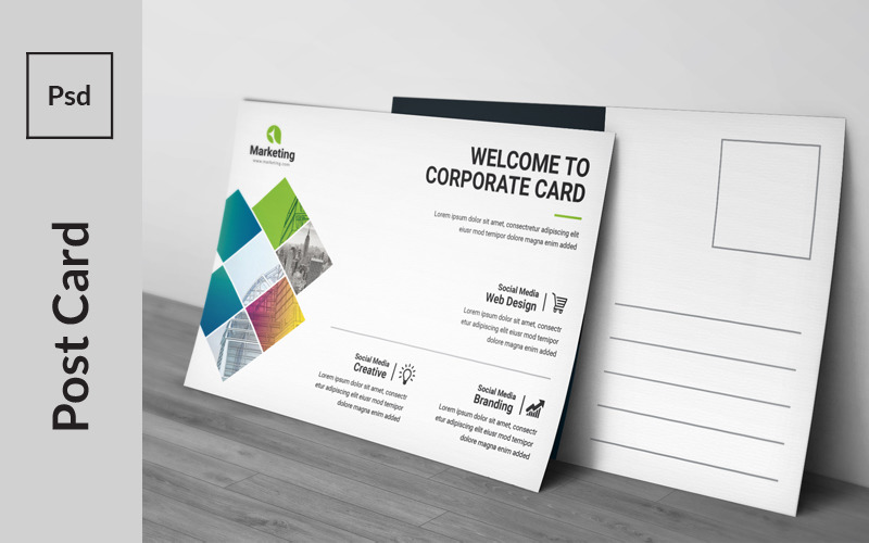 Clean star Design Postcard - Corporate Identity Template