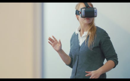 Woman Entertaining With VR-Headset for Mobiles - Stock Video