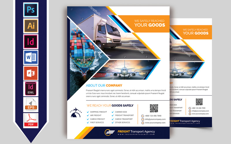 Freight Transport Agency Flyer Vol-03 - Corporate Identity Template