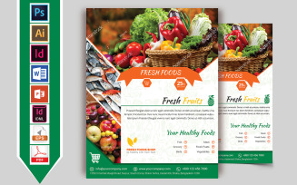 Fresh Food Grocery Shop Flyer Vol-03 - Corporate Identity Template