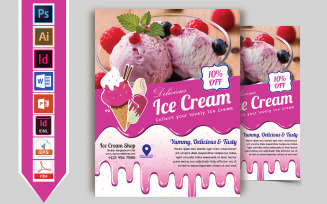 Ice Cream Shop Flyer Vol-02 - Corporate Identity Template