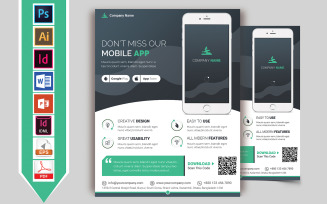 Mobile App Promotional Flyer Vol-02 - Corporate Identity Template