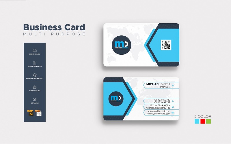 Professional Creative Minimal Personal Business Card Design Corporate Identity