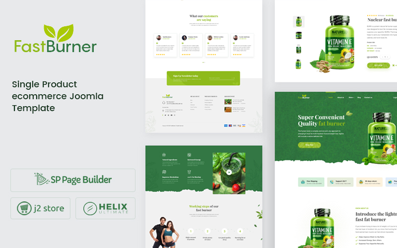 Responsywny szablon Joomla Fastburner - Nutrition Supplement eCommerce #106459
