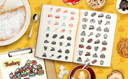 Cakes Elements Pack Vector Graphic