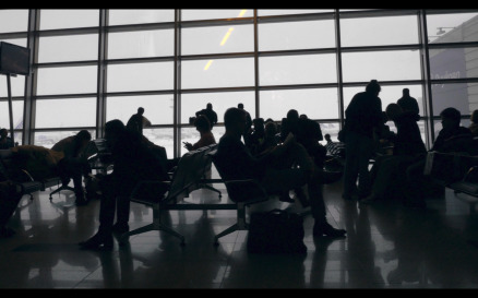 Long time in airport waiting-room - Stock Video