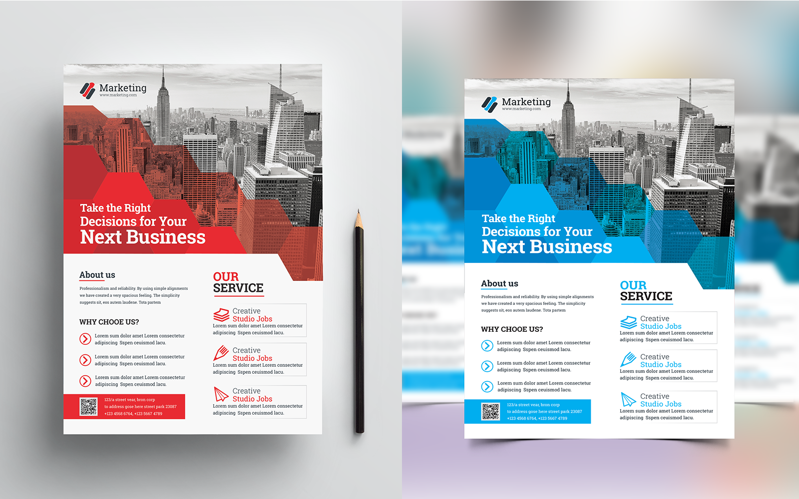 Blue Color Business Flyer - Corporate Identity Template