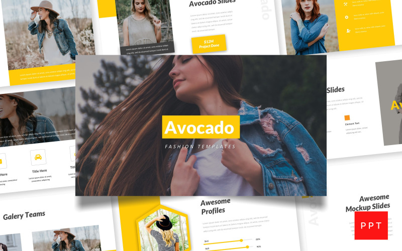 Avocado - Fashion PowerPoint template PowerPoint Template