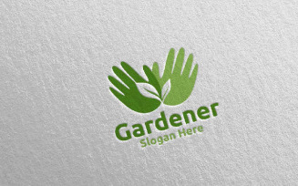Gardener Care Botanical Gardener Design 5 Logo Template