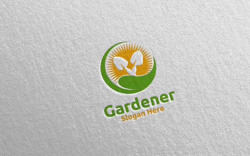 Rise Botanical Gardener Design 7 Logo Template