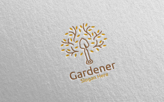Zen Botanical Gardener Design 8 Logo Template