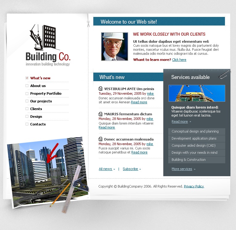 Construction Company Website Template #10747