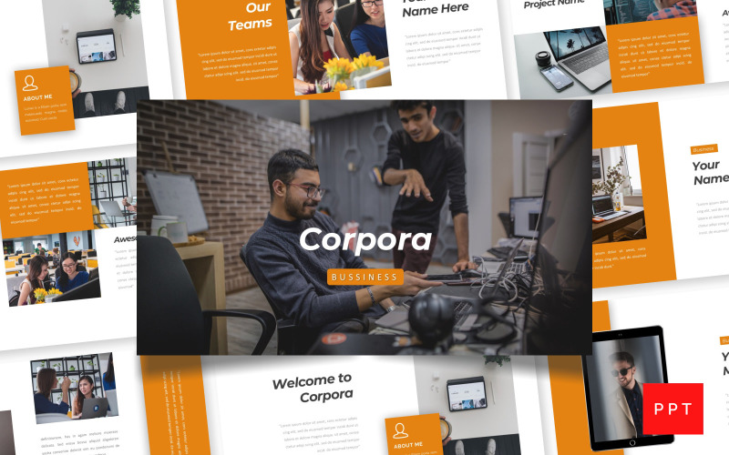 Corpora - Bussiness PowerPoint template PowerPoint Template
