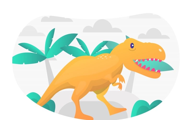 Tyrannosaurus Flat Illustration - Vector Image Vector Graphic