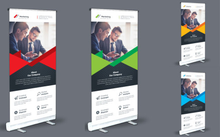 Orange Color Roll Up Corporate Identity
