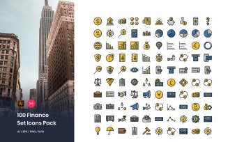 100 Finance Pack Icon Set