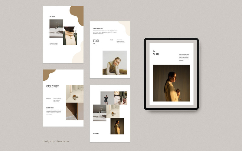 UNIA - A4 Vertical Media Kit PowerPoint template PowerPoint Template