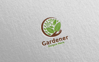 Botanical Gardener Care 20 Logo Template
