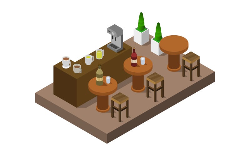 Isometric Bar - Vector Image Vector Graphic