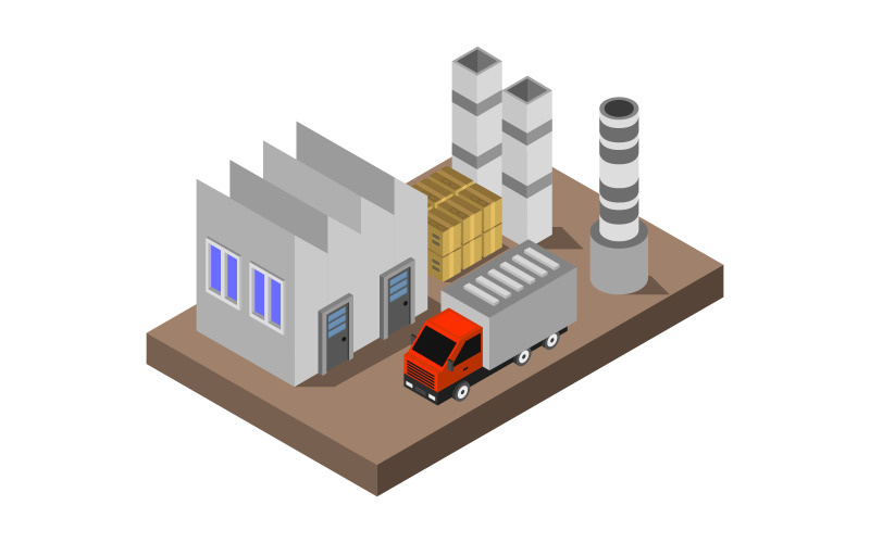 Isometric Industry Illustrated - Vector Image Vector Graphic