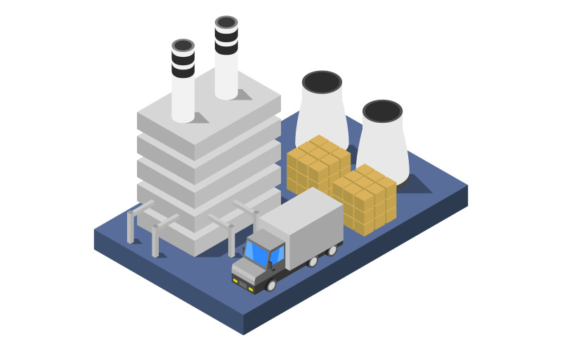 Isometric Industry - Vector Image Vector Graphic