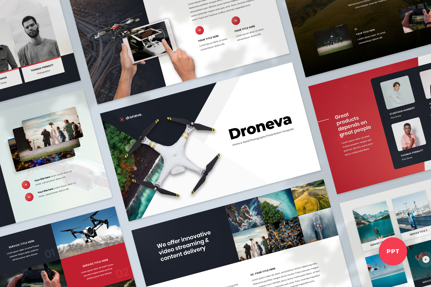Drone Aerial Photography Presentation PowerPoint template
