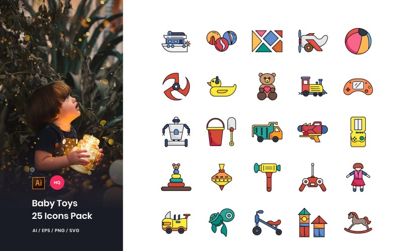Baby Toys Pack Icon Set