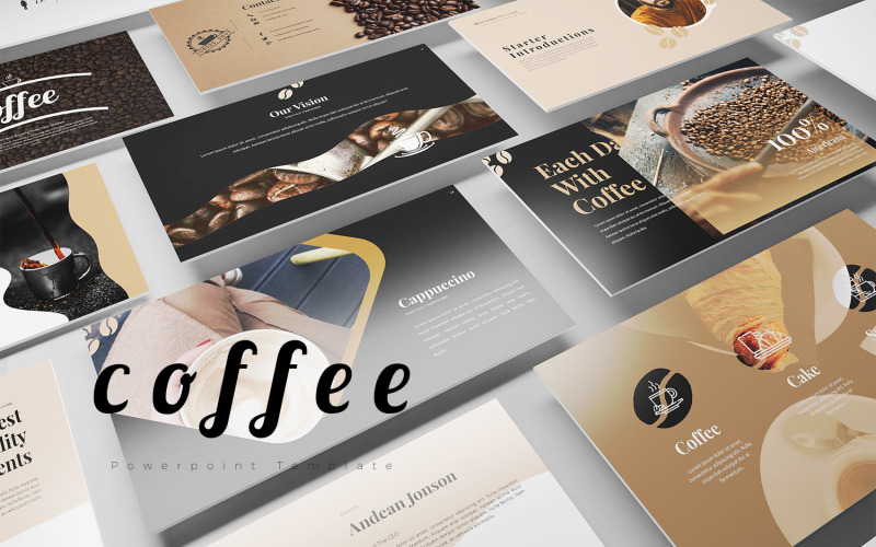 Coffe Presentation PowerPoint template PowerPoint Template