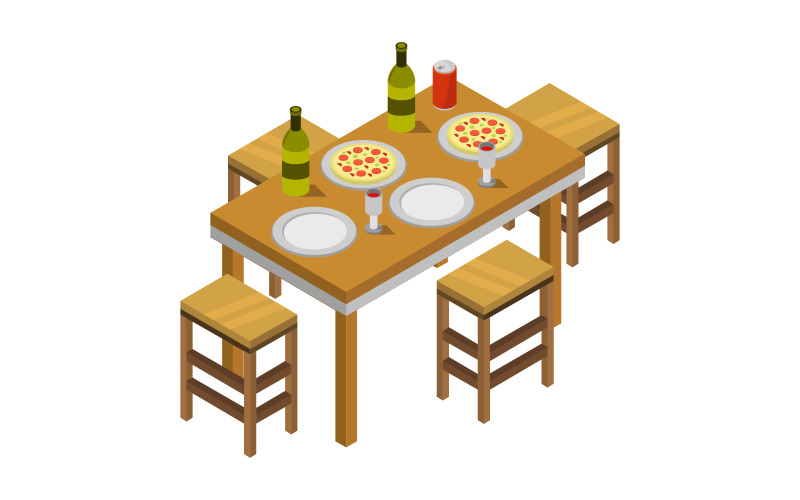 Kitchen Table - Vector Image Vector Graphic