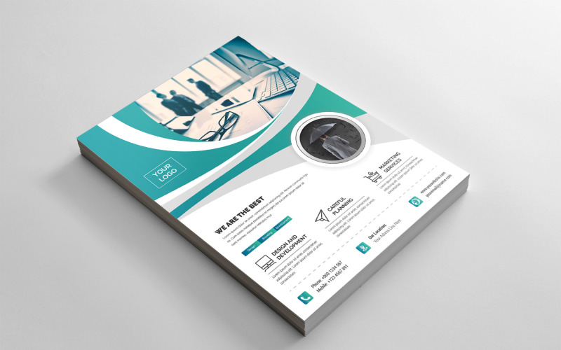Modern Wavy Flyer - Corporate Identity Template